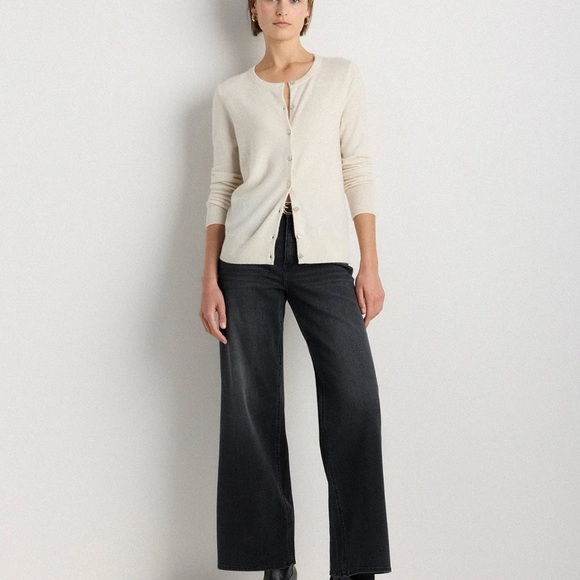 Quince 100% Mongolian Cashmere Cardigan in Ivory Size Small 046 - Picture 2 of 6